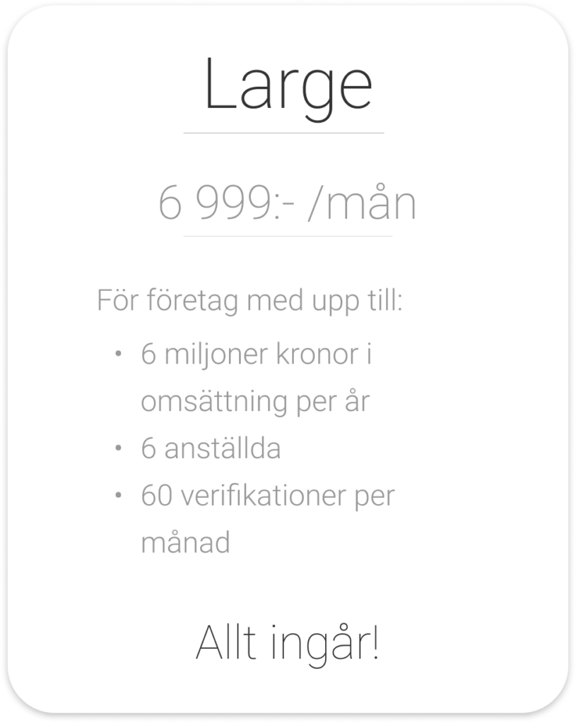 Prislista redovisning för större företag bokföring